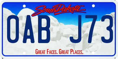 SD license plate 0ABJ73