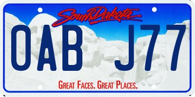 SD license plate 0ABJ77