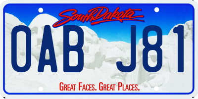 SD license plate 0ABJ81