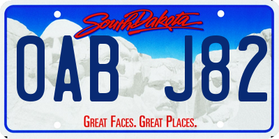 SD license plate 0ABJ82