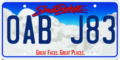 SD license plate 0ABJ83