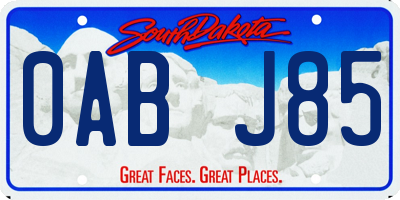 SD license plate 0ABJ85