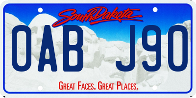 SD license plate 0ABJ90