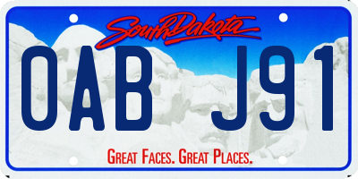 SD license plate 0ABJ91