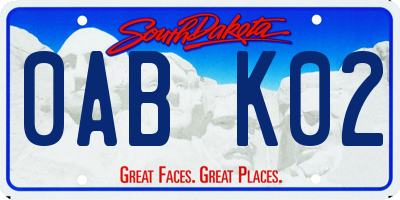 SD license plate 0ABK02