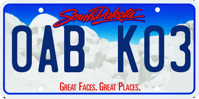 SD license plate 0ABK03