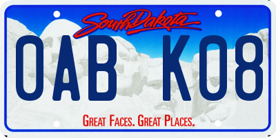 SD license plate 0ABK08