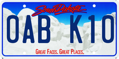 SD license plate 0ABK10