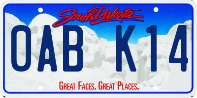 SD license plate 0ABK14