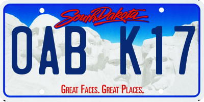 SD license plate 0ABK17