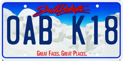 SD license plate 0ABK18