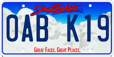 SD license plate 0ABK19