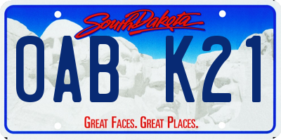 SD license plate 0ABK21