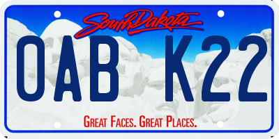 SD license plate 0ABK22