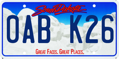 SD license plate 0ABK26