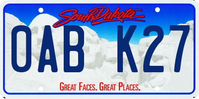 SD license plate 0ABK27