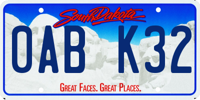 SD license plate 0ABK32