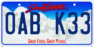 SD license plate 0ABK33