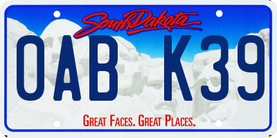 SD license plate 0ABK39