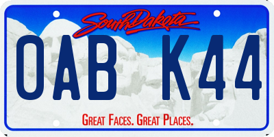 SD license plate 0ABK44