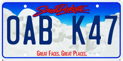 SD license plate 0ABK47