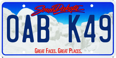 SD license plate 0ABK49