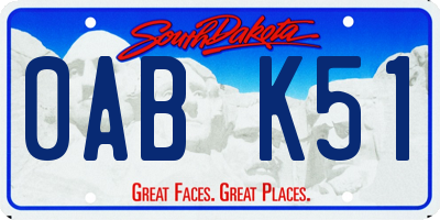 SD license plate 0ABK51