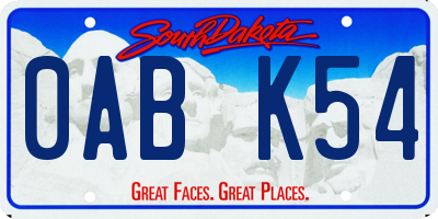 SD license plate 0ABK54