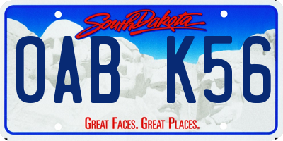 SD license plate 0ABK56