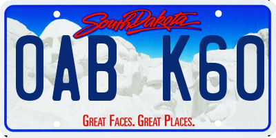 SD license plate 0ABK60