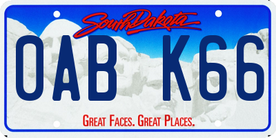 SD license plate 0ABK66