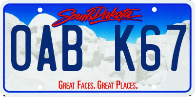 SD license plate 0ABK67