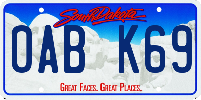 SD license plate 0ABK69