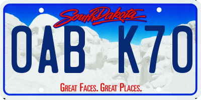SD license plate 0ABK70