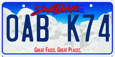 SD license plate 0ABK74