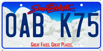 SD license plate 0ABK75