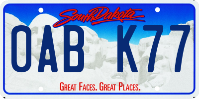 SD license plate 0ABK77