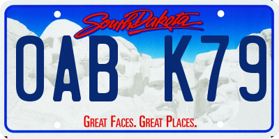 SD license plate 0ABK79