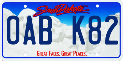 SD license plate 0ABK82