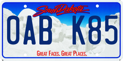 SD license plate 0ABK85