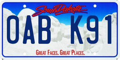 SD license plate 0ABK91