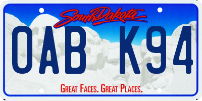 SD license plate 0ABK94