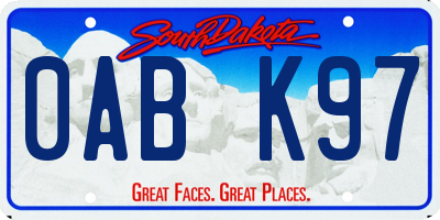 SD license plate 0ABK97