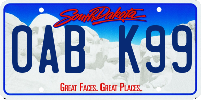 SD license plate 0ABK99