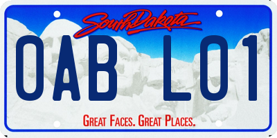 SD license plate 0ABL01