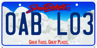 SD license plate 0ABL03