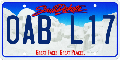 SD license plate 0ABL17