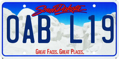 SD license plate 0ABL19