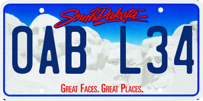 SD license plate 0ABL34