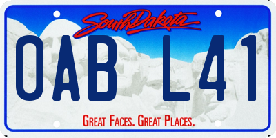 SD license plate 0ABL41